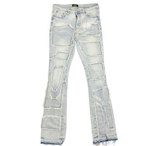 GFTD LA Men’s‎ Frayed Light Wash Denim Distressed Jeans size 30